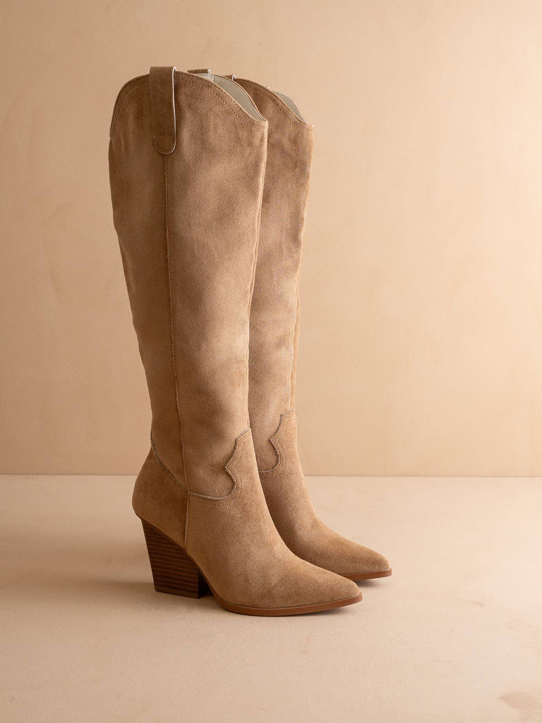 The Barcelona | Latte Knee High Western Boot