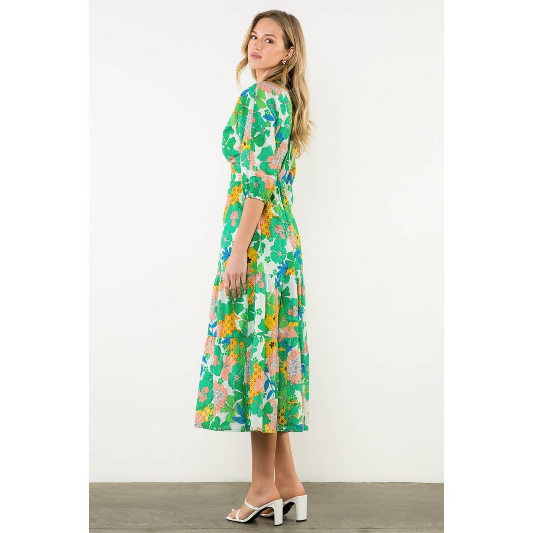 Twist Detail Floral Maxi Dress