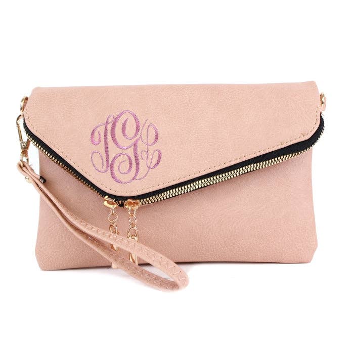 AD2585 Monogrammable Envelope Clutch/Crossbody Bag