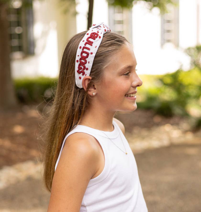 BULLDOG BEADED KNOTTED HEADBAND