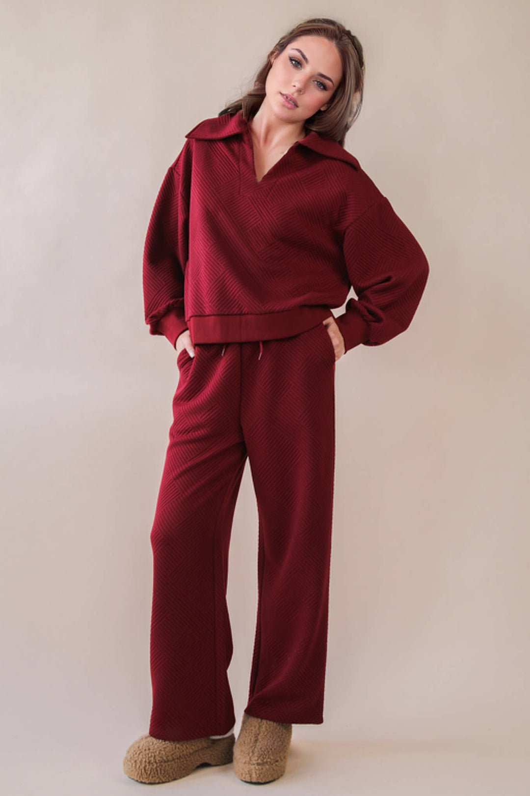 Very J Textured Knit Set