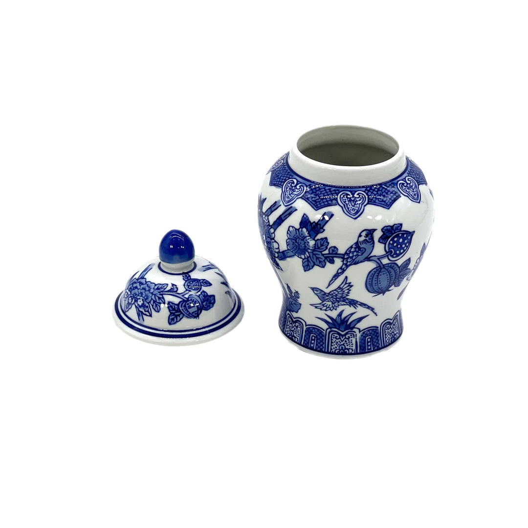 Small Chinoiserie Ceramic Decorative Tea & Ginger Jar 8"