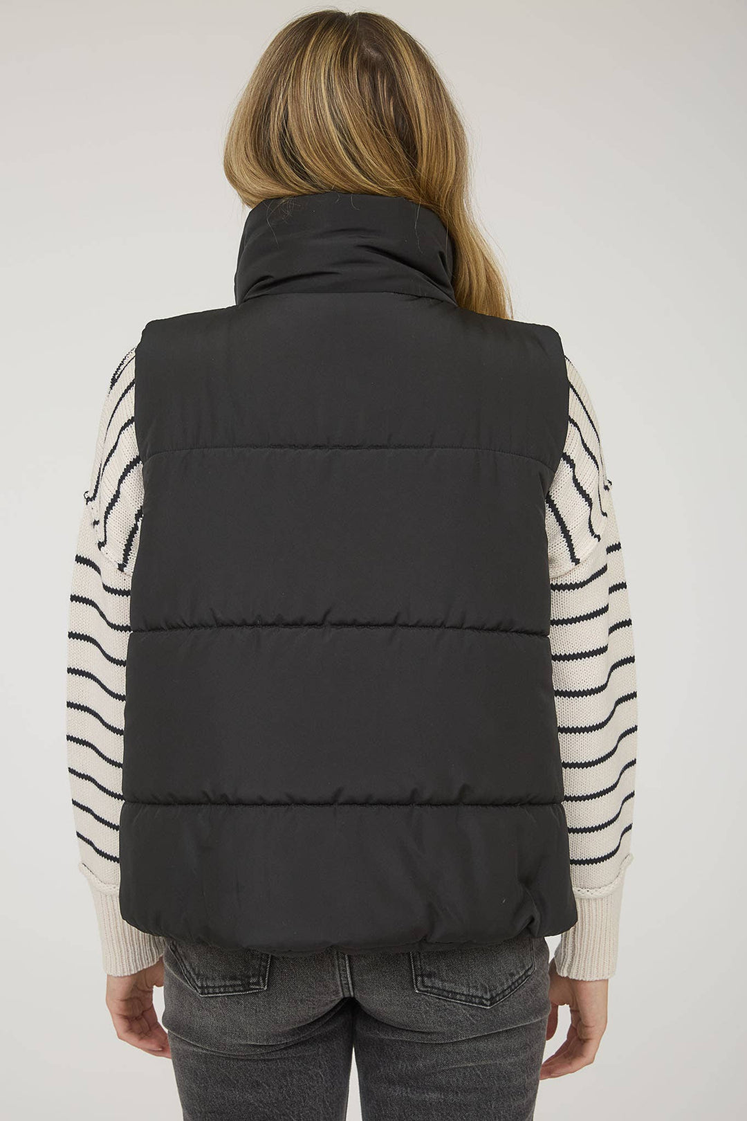 SOLID ZIP UP PUFFER VEST
