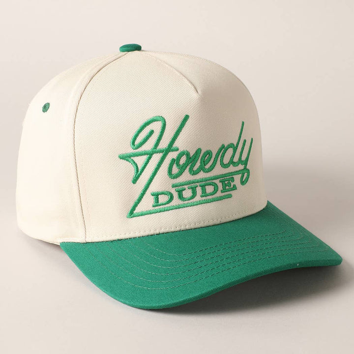 Howdy Dude Embroidery Two Tone Baseball Cap