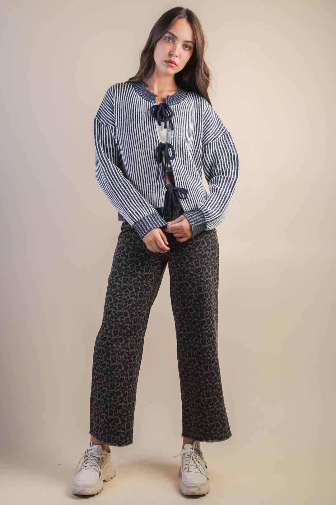 Leopard Printed Marine Straight Pants