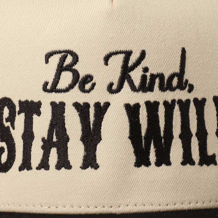Be Kind Stay Wild Lettering Embroidery Trucker Hat