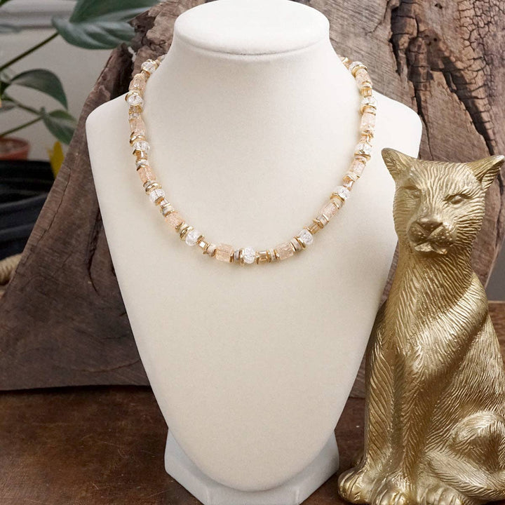 Pastel Drift – Mixed Bead Necklace in Soft Hues