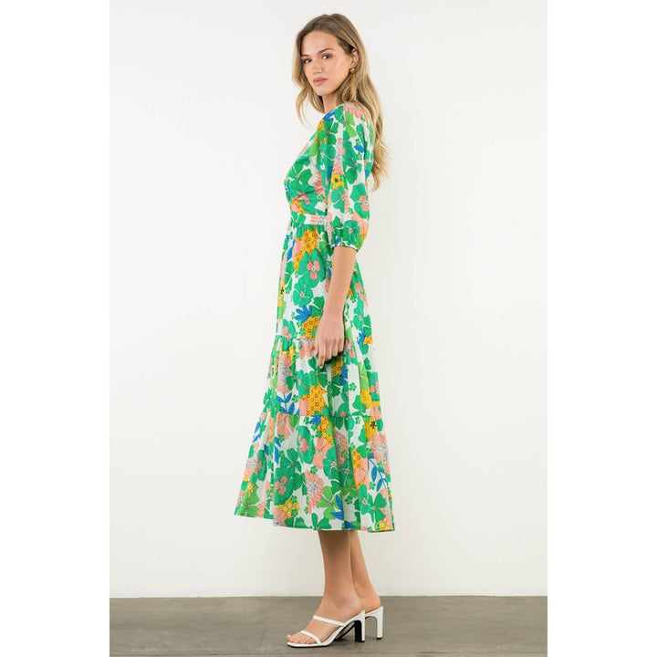 Twist Detail Floral Maxi Dress