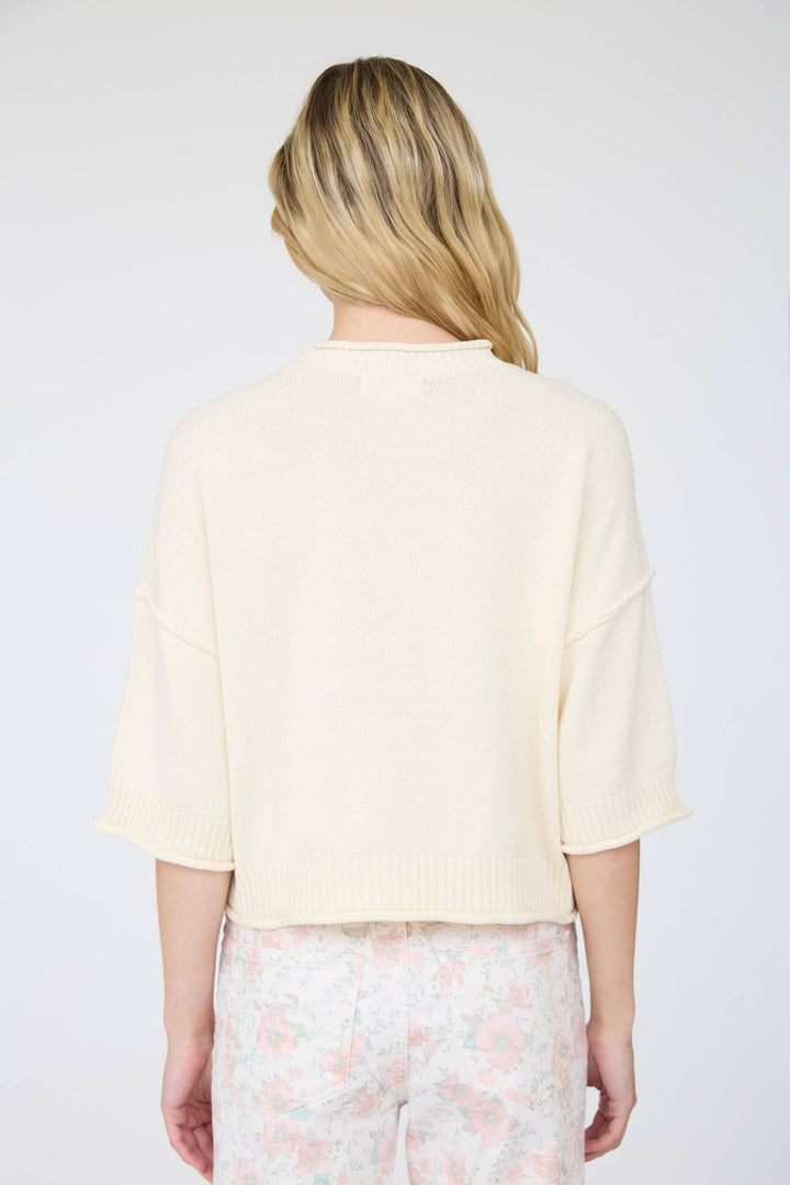 EXPOSED SEAM DROP SHOULDER SHORT SLEEVE PULLOVER