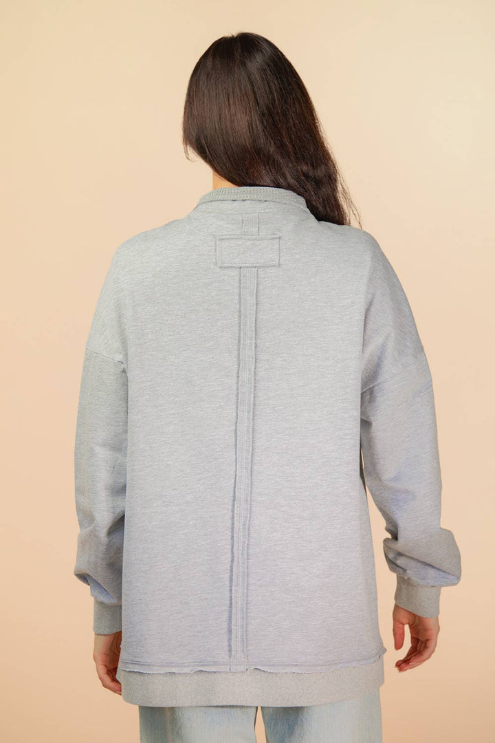 Very J Mock Neck Mineral Washed Knit Top