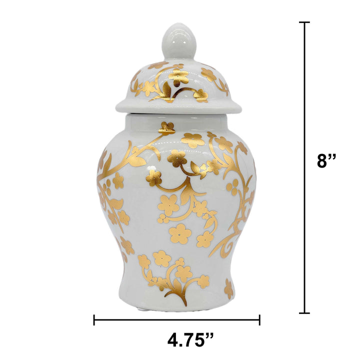 Small Chinoiserie Ceramic Decorative Tea & Ginger Jar 8"