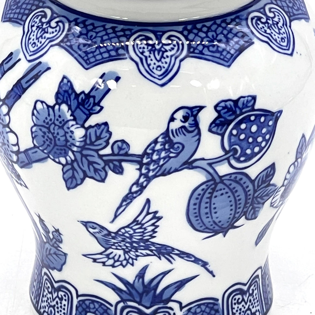 Small Chinoiserie Ceramic Decorative Tea & Ginger Jar 8"