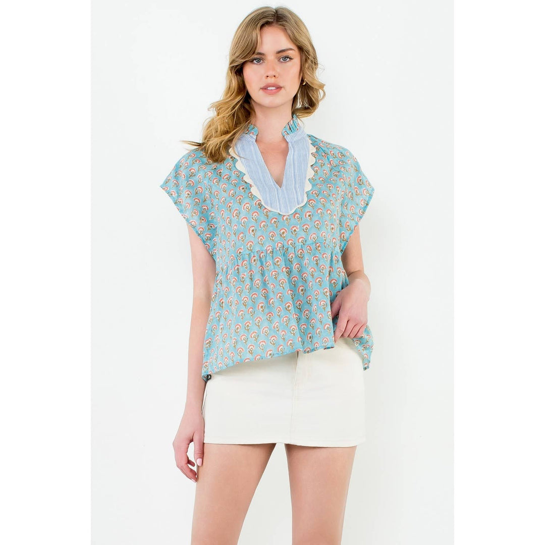 Short Sleeve Print Top