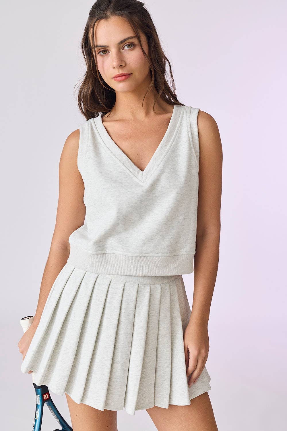 Serena Vest Top w/ Pleated Skirt Set