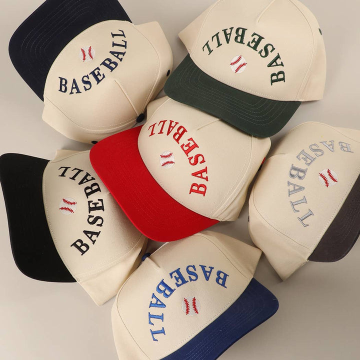 BASEBALL Upside Down Lettering Embroidery Cap