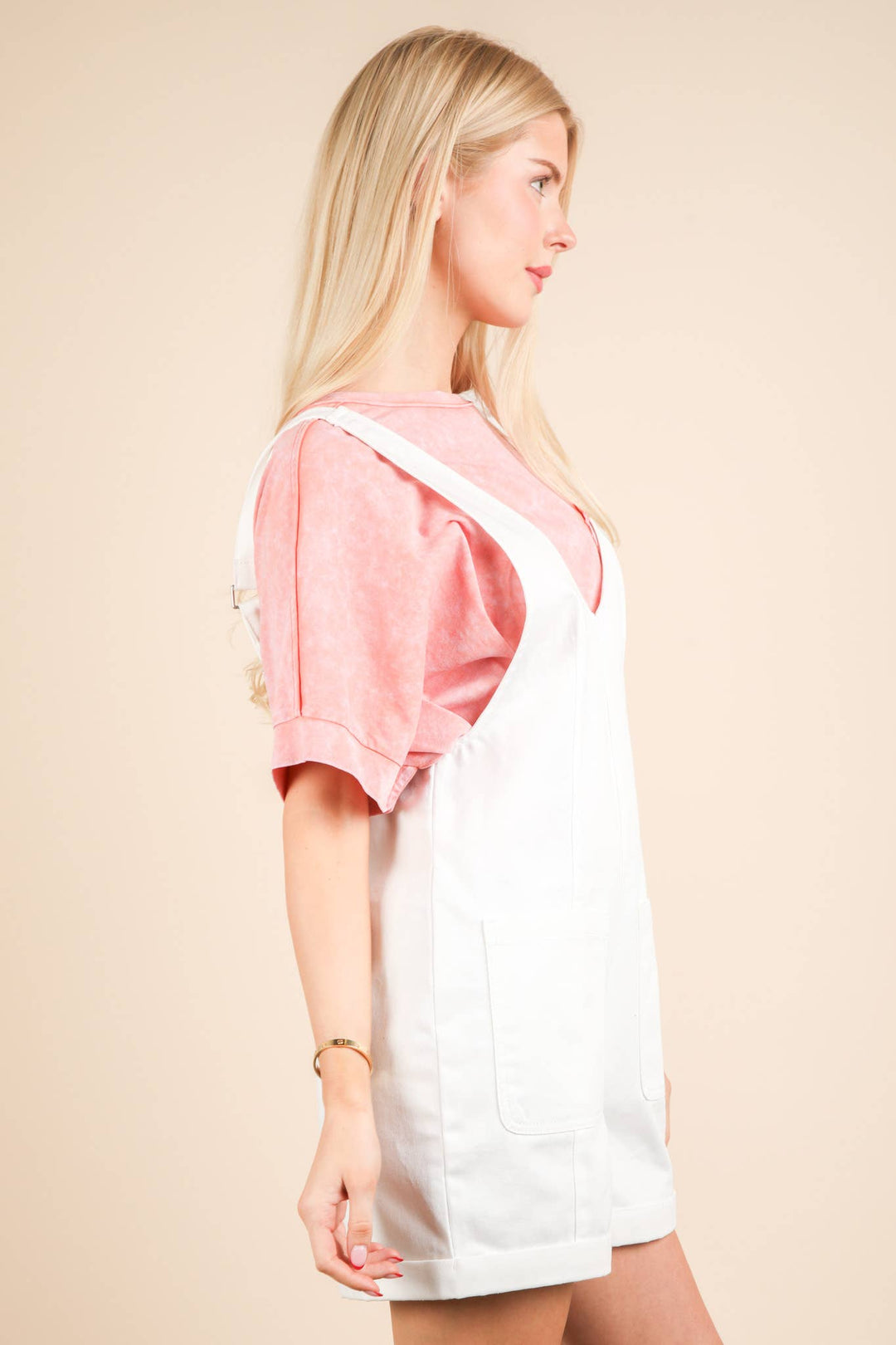 NP70785-Washed Denim Casual Romper