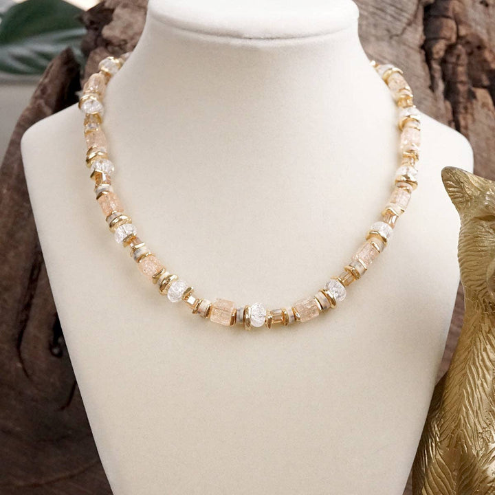 Pastel Drift – Mixed Bead Necklace in Soft Hues