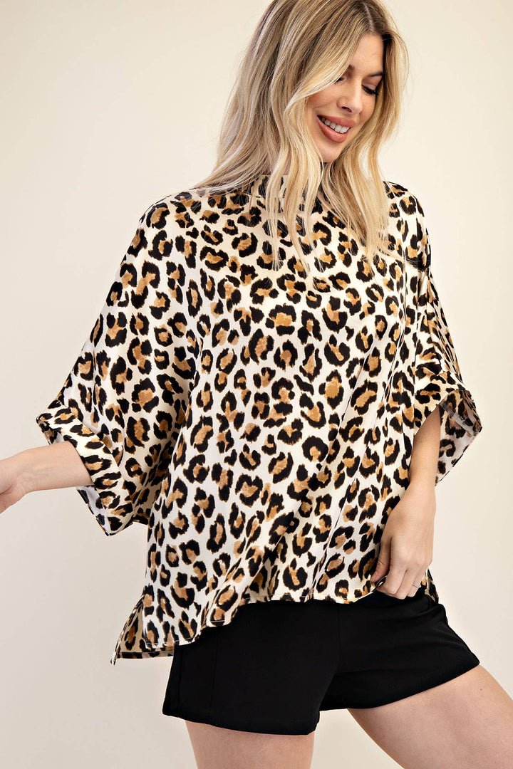 Mock Neck Oversize Top