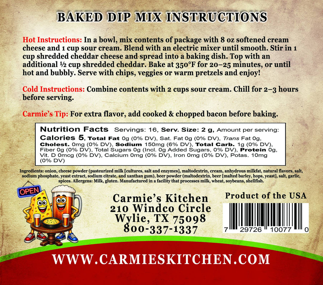 Beer Cheese Baked Dip Mix