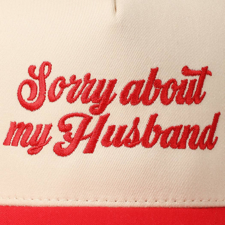 Sorry About My Wife / Husband Embroidery Two-Tone Canvas Cap