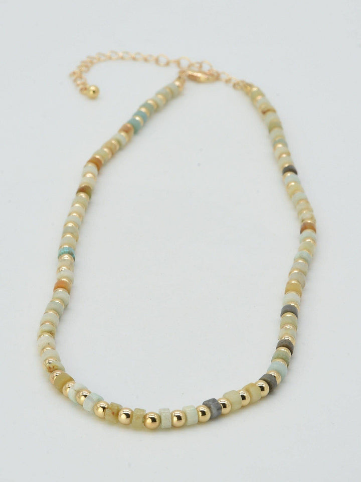 CN4386 CCB Bead Semi Precious Necklace