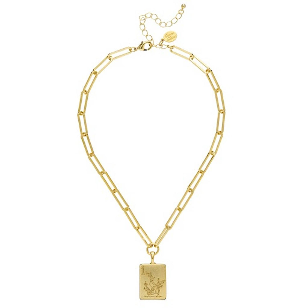 Susan Shaw 1 Bam Bird Mahjong Tile Paperclip Necklace