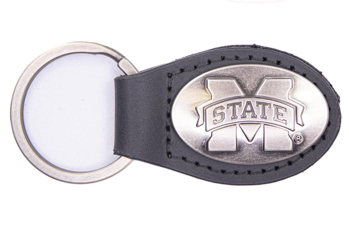 Mississippi State Bulldogs Oval Leather Key Fob