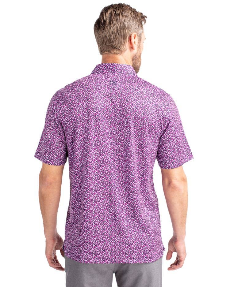 Cutter & Buck Pike Magnolia Print Stretch Men's Polo