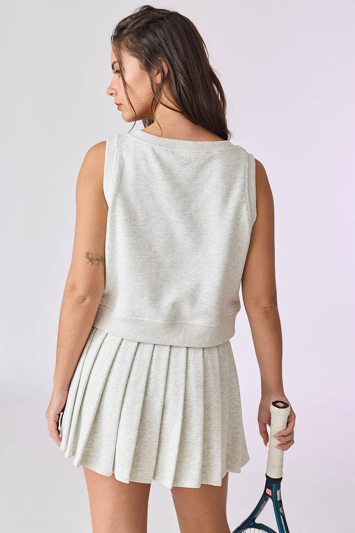 Serena Vest Top w/ Pleated Skirt Set