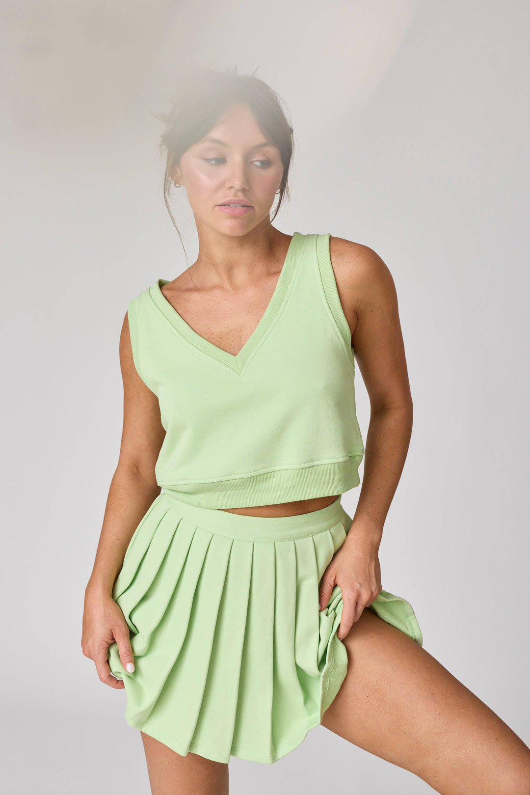 PX50437 - Serena Vest Top w/ Pleated Skirt Set
