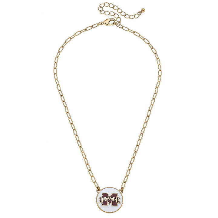 Mississippi State Bulldogs Enamel Disc Pendant Necklace