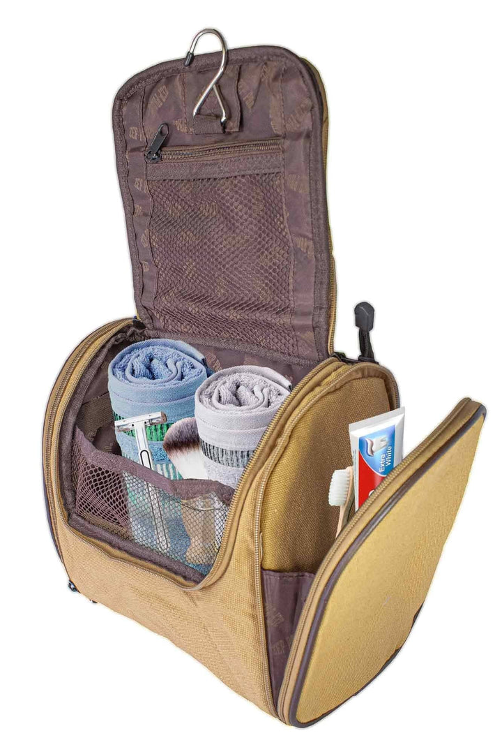 Mississippi State Bulldogs Men's Khaki Hanging Toiletry Bag