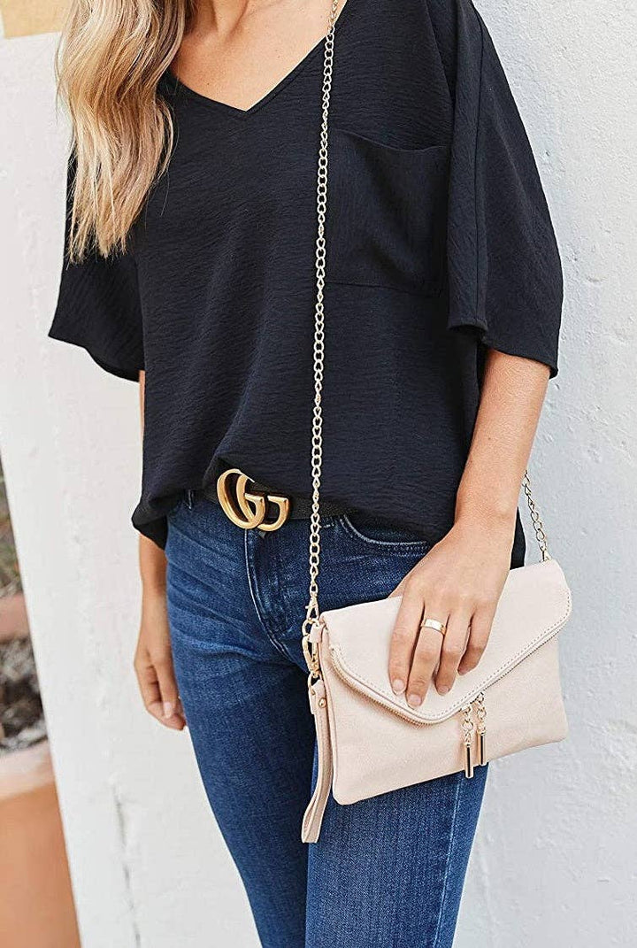 AD2585 Monogrammable Envelope Clutch/Crossbody Bag