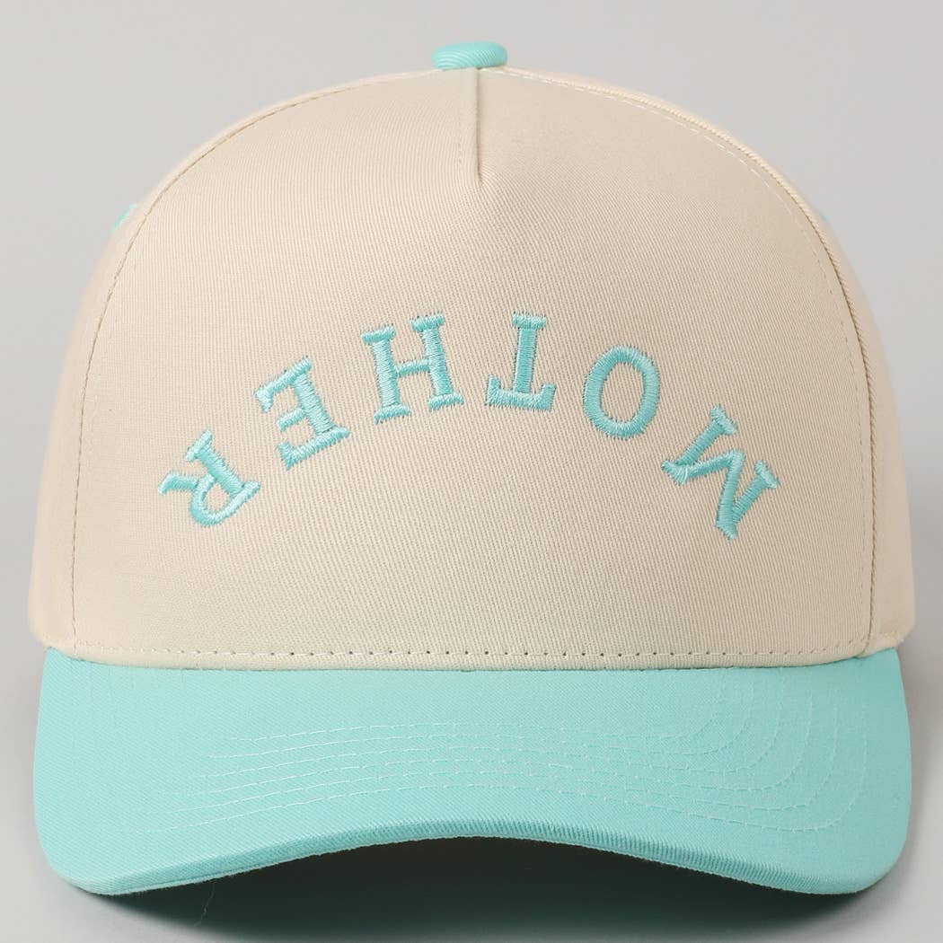 MOTHER Upside Down Lettering Embroidery Cap