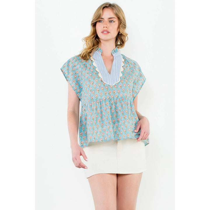 Short Sleeve Print Top
