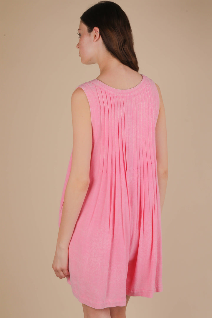 NP70876-Mineral Washed Pleated Romper