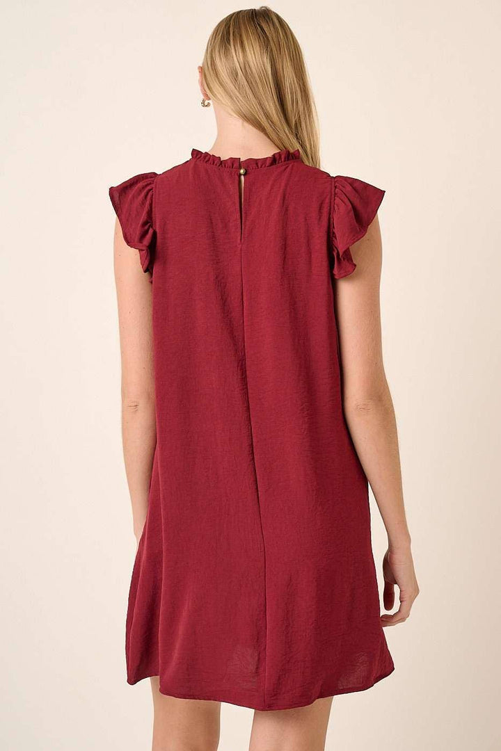 RUFFLE SLEEVE MINI DRESS