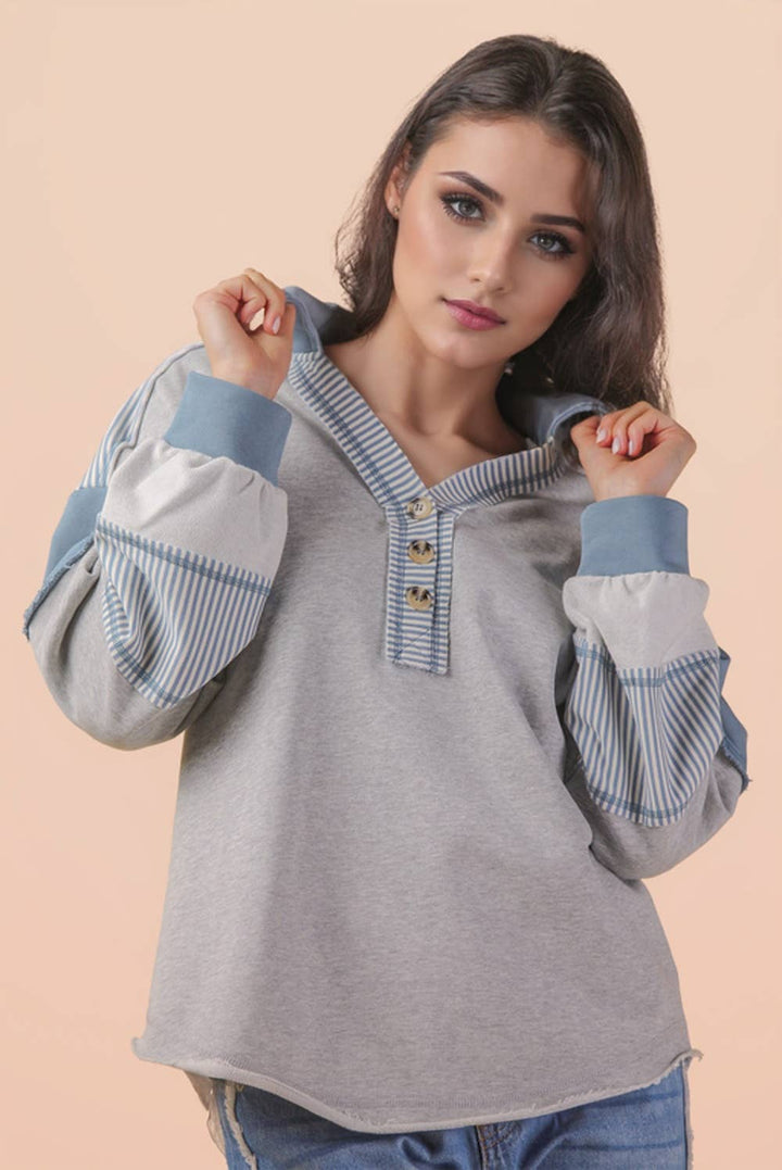 Very J Color Block Oversized Casual Knit Top