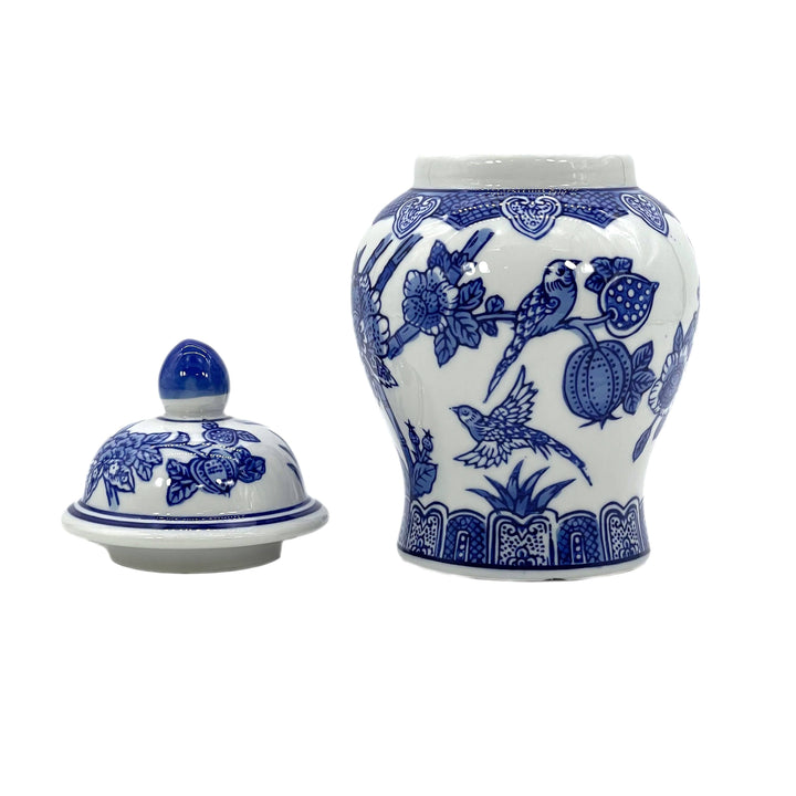 Small Chinoiserie Ceramic Decorative Tea & Ginger Jar 8"