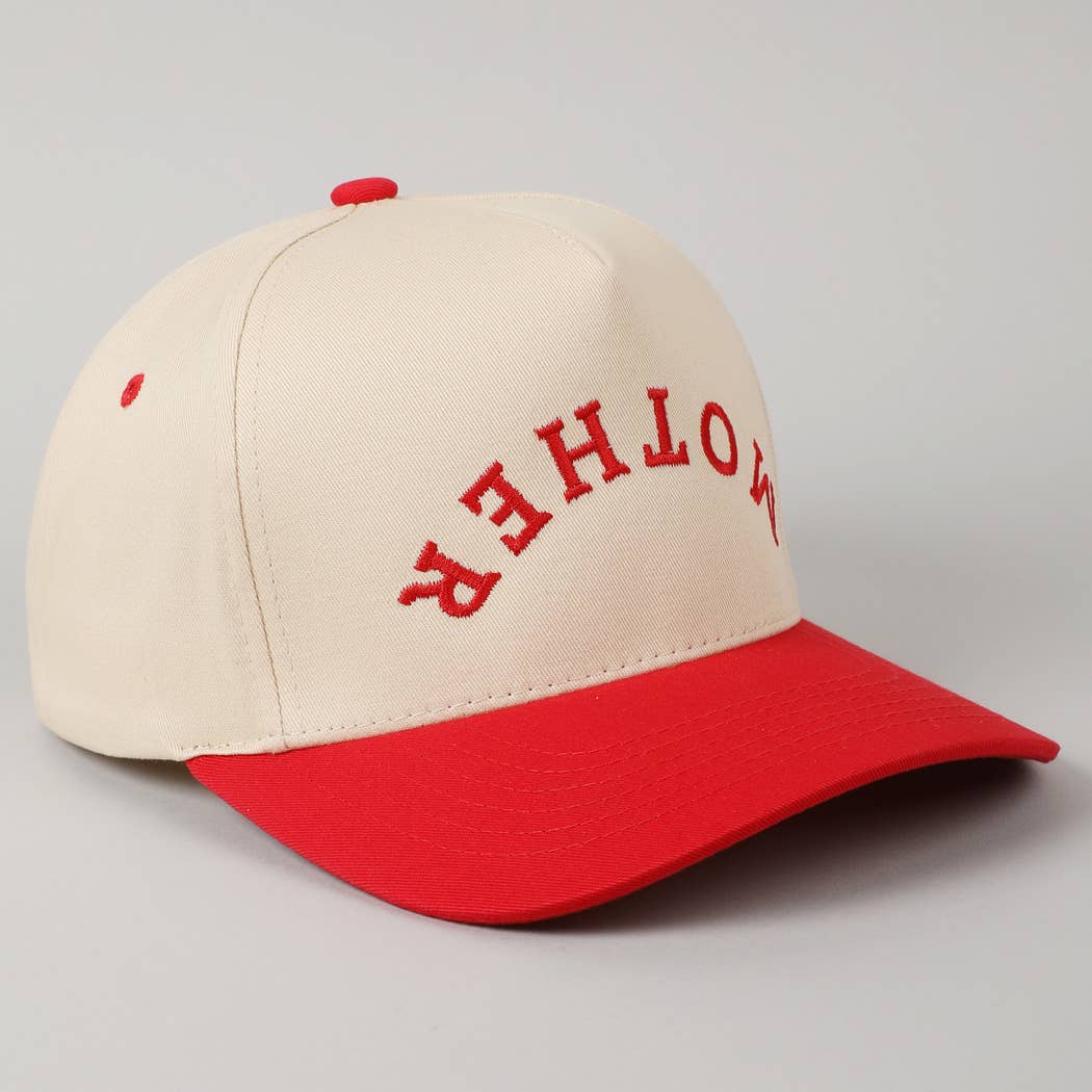 MOTHER Upside Down Lettering Embroidery Cap