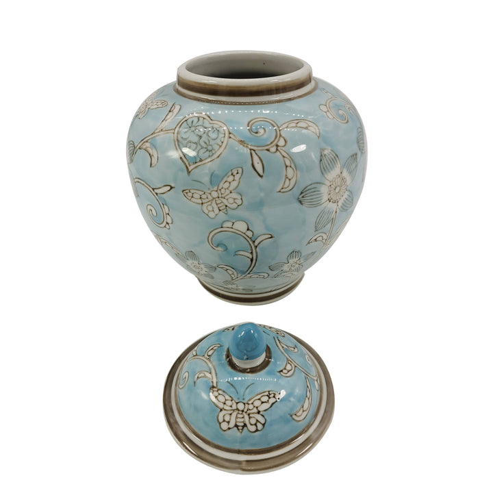 Classic  Floral Ceramic Ginger Jar 10"