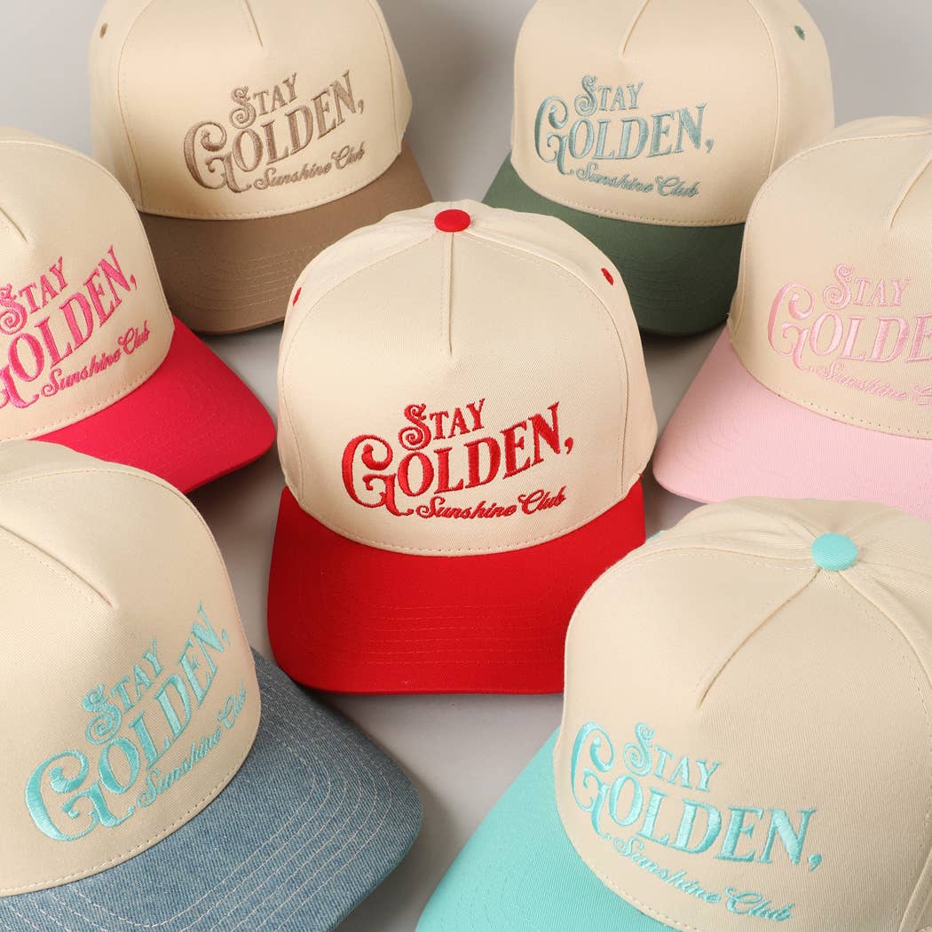 Stay Golden Sunshine Club Embroidery Trucker Hat