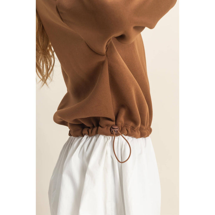 Collared Mixed Media Sweatshirt