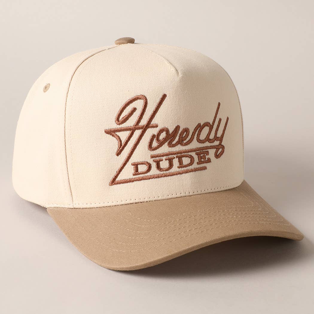 Howdy Dude Embroidery Two Tone Baseball Cap