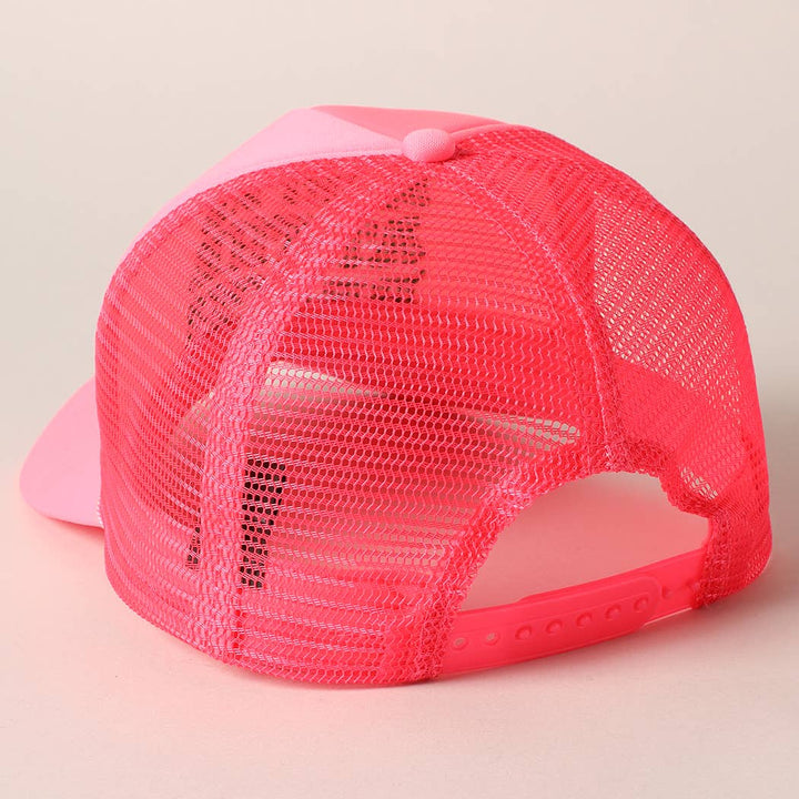 Meet Me At Beach Embroidered Mesh Back Cap