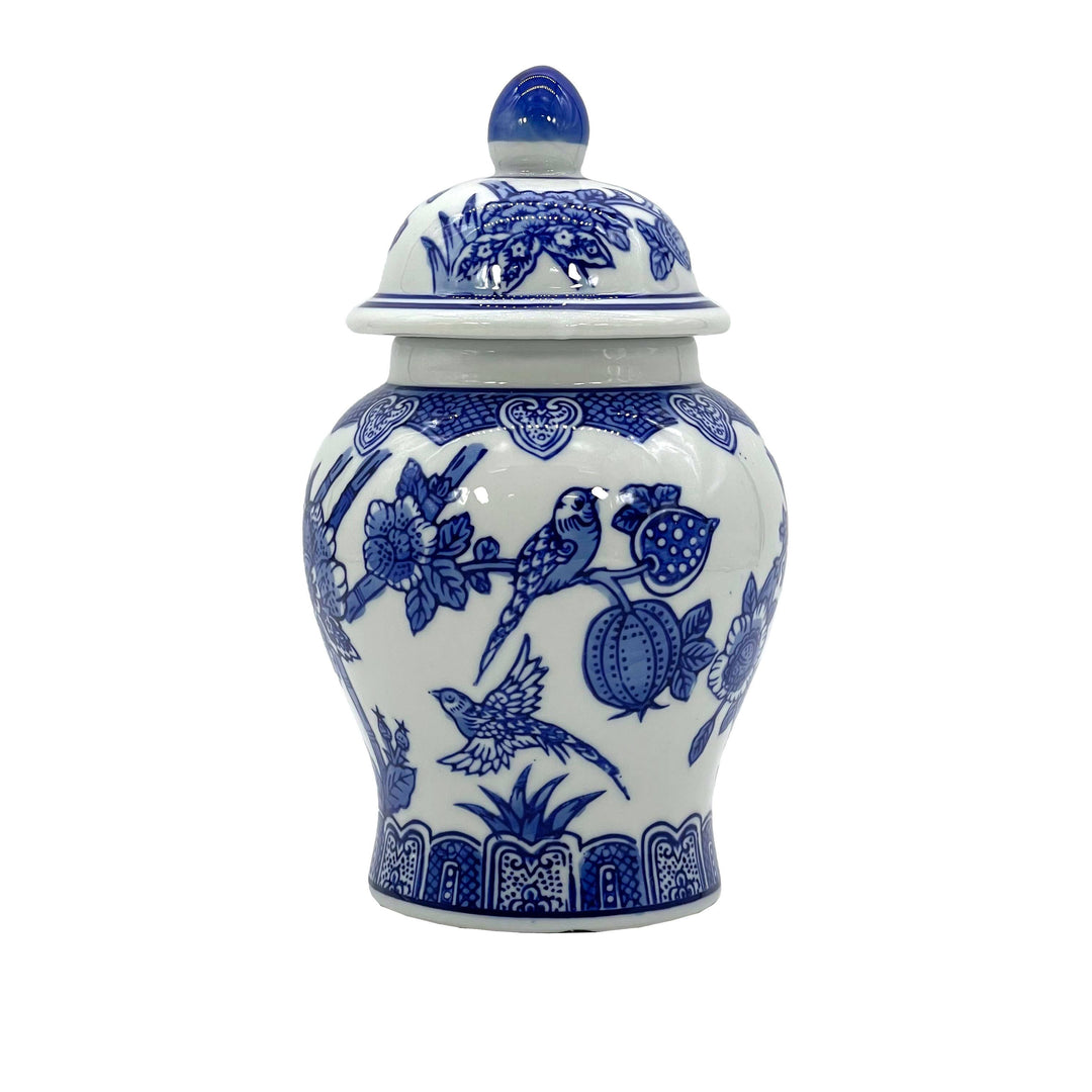 Small Chinoiserie Ceramic Decorative Tea & Ginger Jar 8"