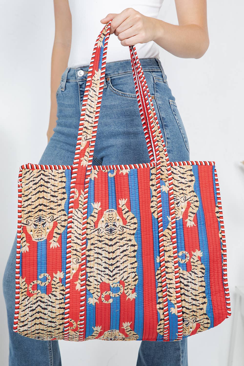 Reversible Quilted Cotton Tote Bag (BG-42)