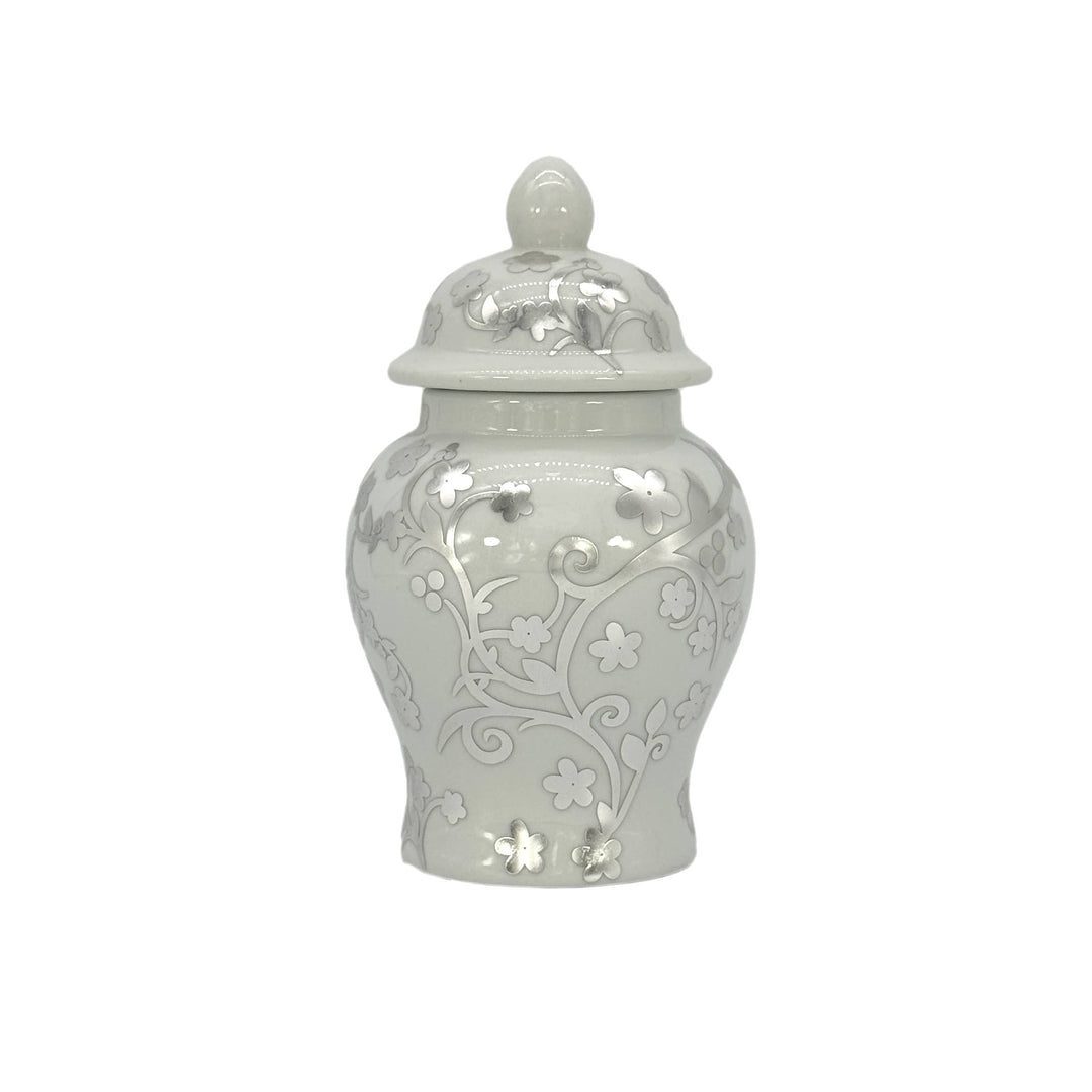 Small Chinoiserie Ceramic Decorative Tea & Ginger Jar 8"