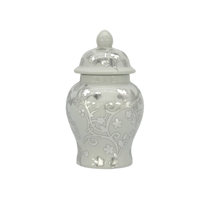 Small Chinoiserie Ceramic Decorative Tea & Ginger Jar 8"