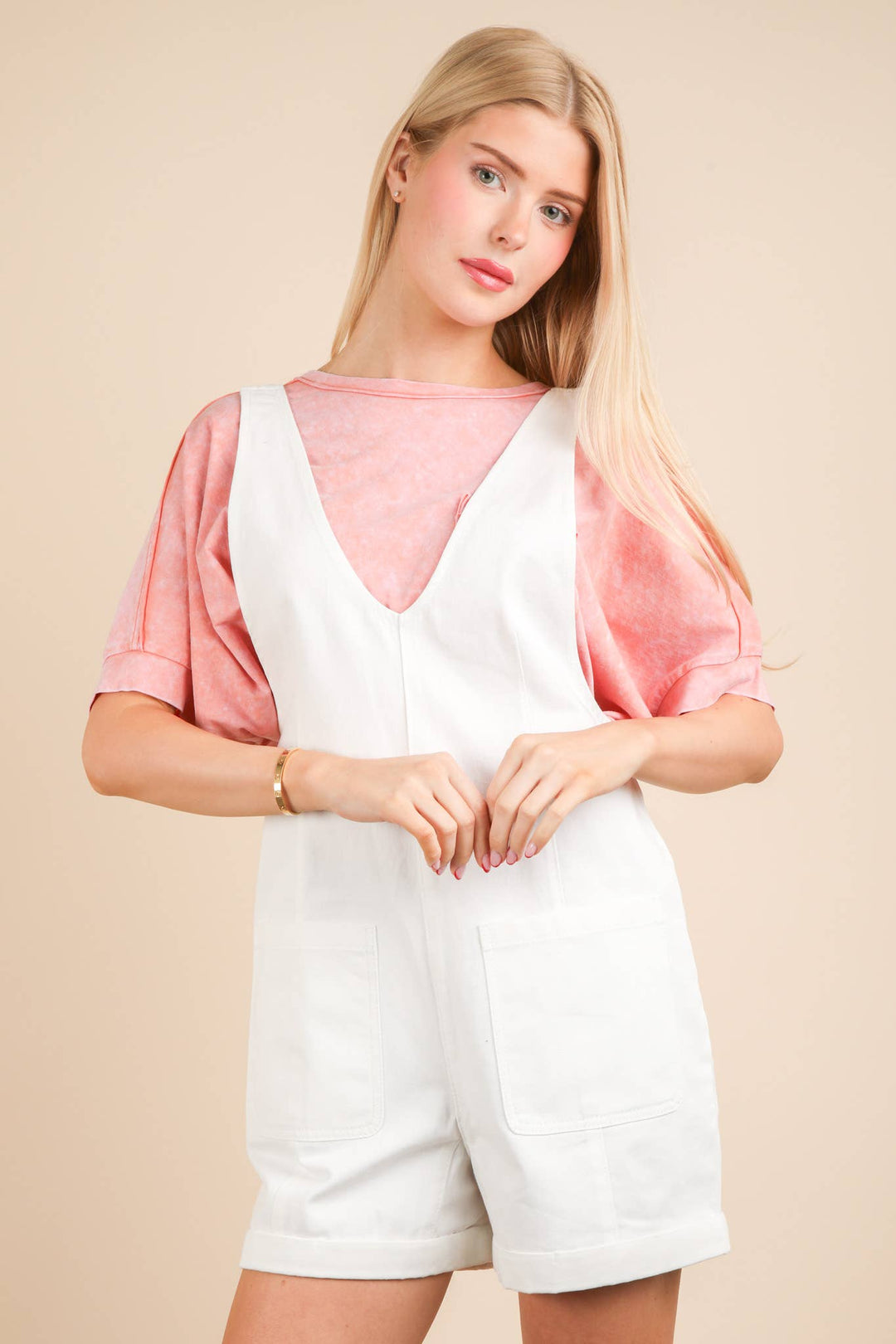 NP70785-Washed Denim Casual Romper